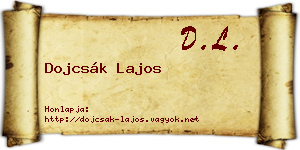 Dojcsák Lajos névjegykártya